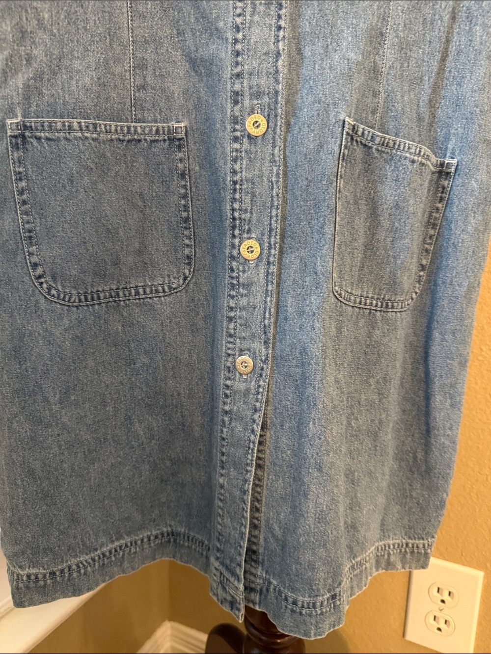 Faded Glory Blue Denim Button-Front Mini Dress - Picture 4 of 5